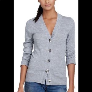 Tory Burch Madeline Sweater Cardigan Grey Medium